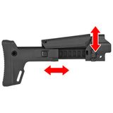 【 5KU 製 】次世代電動ガン MP5シリーズ 対応 MASADA ACR スタイル ストック & MP5ストックアダプター セット 強化ポリマー アルミCNC 7ポジション / BK(ブラック)