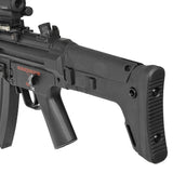 【 5KU 製 】次世代電動ガン MP5シリーズ 対応 MASADA ACR スタイル ストック & MP5ストックアダプター セット 強化ポリマー アルミCNC 7ポジション / BK(ブラック)