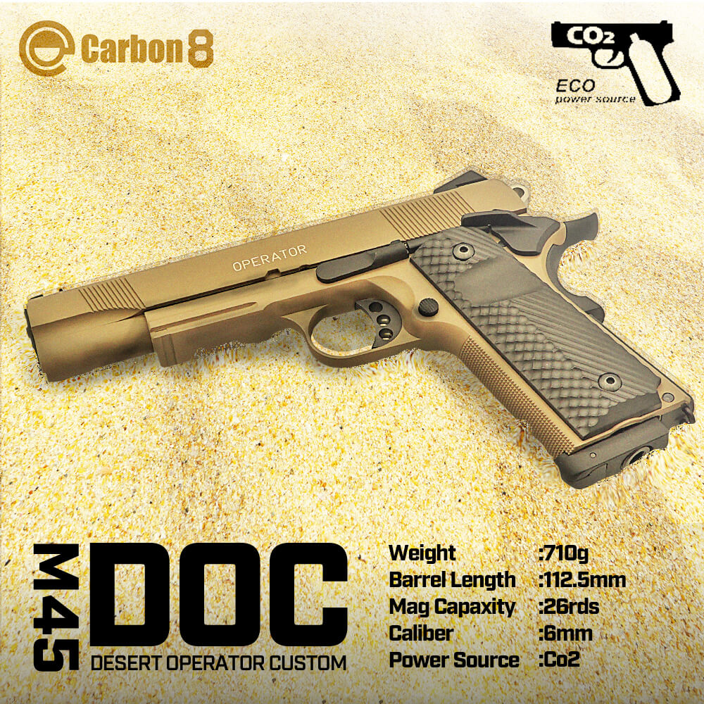 Carbon8 M45DOC + magazine+Co2+Co2 caseエアガン