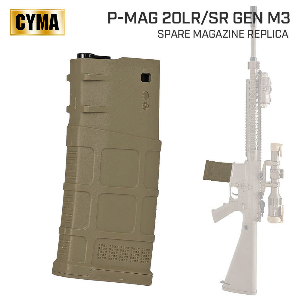 マグプルエアソフトガン用マガジン CYMA 製 】 MAGPUL P-MAG 20LR/SR GEN M3タイプ 110連 スペアマガジン