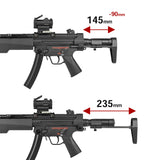 【 ARMY FORCE 製 】電動ガン MP5シリーズ 対応 PDWストック 伸縮式 ワイヤーストック HK416Cスタイル スチール/ポリマー / BK(ブラック)