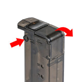 【 CYMA 製 】電動ガン/ガスガン マガジン 対応 スピード BBローダー ピストルマガジン型 容量 約100発 スケルトンボディ