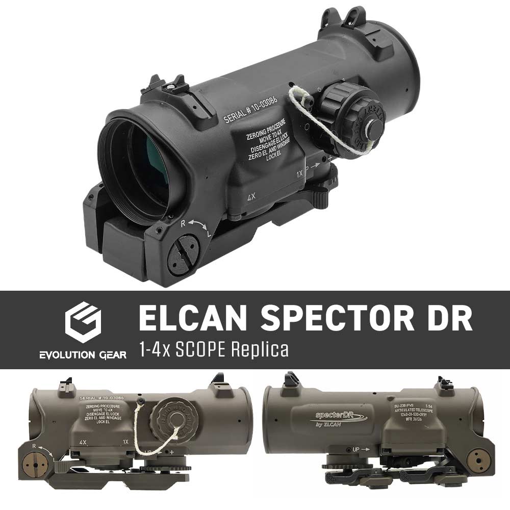 格安新品 ELCAN specter DR 1X,4X 可変倍率 スコープ レプリカ 