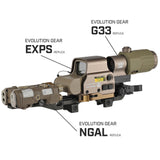 【 Evolution Gear 製 】 20mmレール 対応 IRREGULAR DEFENSE OMM PIC ライザーマウント レプリカ ハードアナダイズド仕上げ 6068アルミ合金製