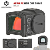 【 Evolution Gear 製 】ACRO P-2 ドットサイト レプリカ 高光量レティクル搭載 6068アルミニウム合金製 / BK ブラック