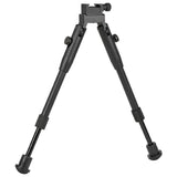 【 E&C 製 】20mmレール 対応 折り畳み式 タクティカルバイポッド 伸縮機能付き アルミ製 二脚 / BK(ブラック)