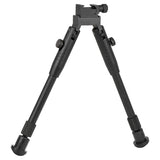【 E&C 製 】20mmレール 対応 折り畳み式 タクティカルバイポッド 伸縮機能付き アルミ製 二脚 / BK(ブラック)