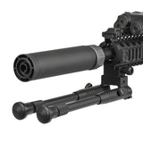 【 E&C 製 】20mmレール 対応 折り畳み式 タクティカルバイポッド 伸縮機能付き アルミ製 二脚 / BK(ブラック)