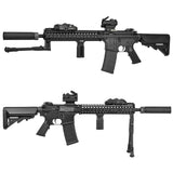 【 E&C 製 】20mmレール 対応 折り畳み式 タクティカルバイポッド 伸縮機能付き アルミ製 二脚 / BK(ブラック)