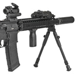 【 E&C 製 】20mmレール 対応 折り畳み式 タクティカルバイポッド 伸縮機能付き アルミ製 二脚 / BK(ブラック)
