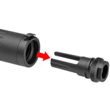 【 E&C 製 】 14mm 逆ネジ 対応 AAC Mini4 サプレッサー サイレンサー & 51T フラッシュハイダー セット レプリカ アルミ合金製