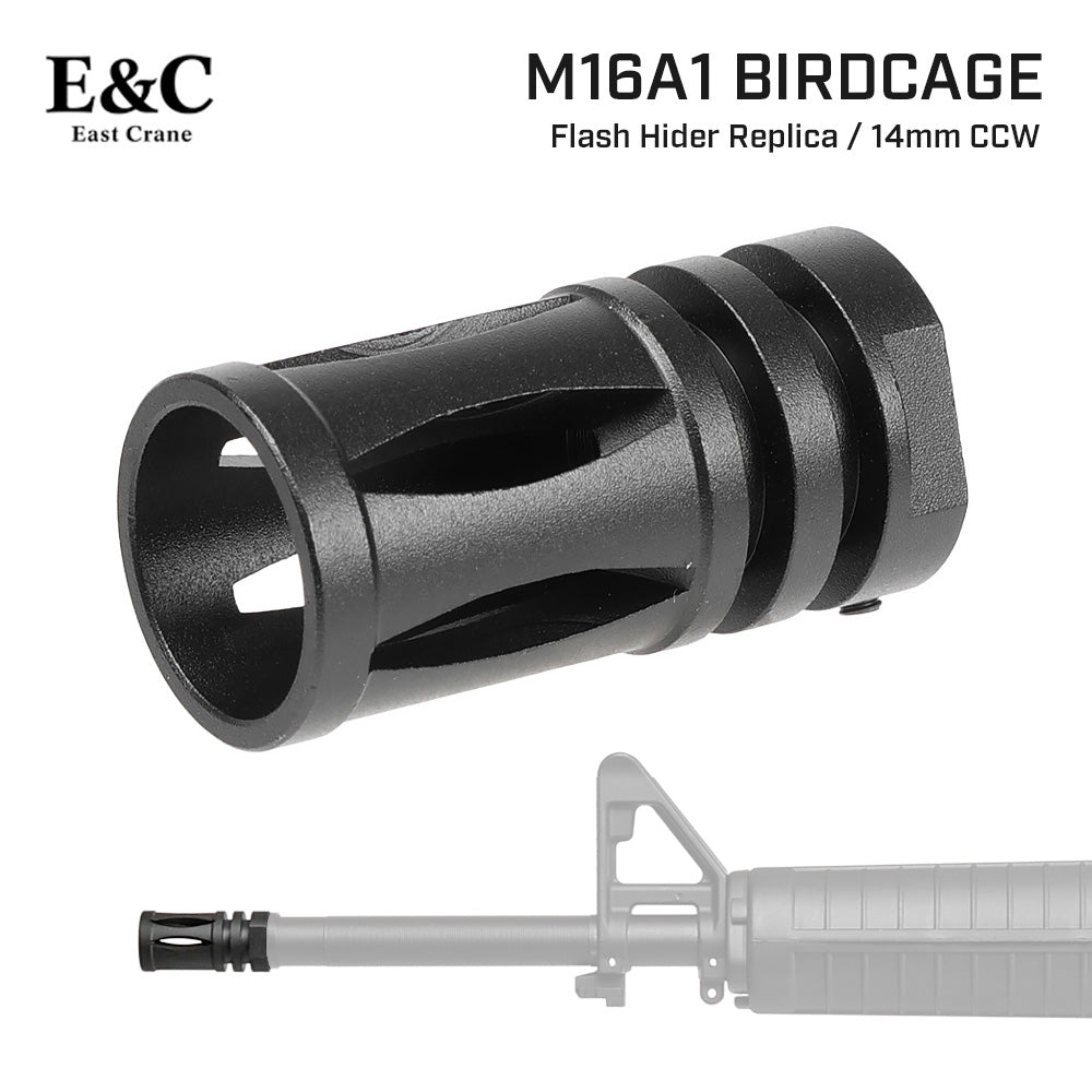 E&C 製 】 14mm 逆ネジ 対応 M16A1 バードケージ フラッシュハイダー