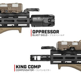 【 E&C 製 】14mm 逆ネジ対応 SI KING COMP コンペンセイター & OPPRESSOR ブラストシールド レプリカ セット QDシステム ブラストダイバータ アルミ合金製