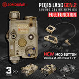 【 SOMOGEAR製 】AN/PEQ-15 LA5C (UHP) ATPIAL フルファンクション & MOD BUTTON (赤レーザー / IR レーザー / ホワイトLED ) レプリカセット ゼロイン可能 PA66強化樹脂製