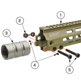 【 5KU 製 】 東京マルイ M4シリーズ 対応 GEISSELEタイプ SMR Mk8 M-LOK ハンドガード 7インチ DDC (Desert Dirt Color) [ 5KU-297 ]