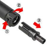【 5KU 製 】VFC/KSC/KWA MP7シリーズ専用 SUREFIRE SOCOM46-MINI サプレッサー ＆ 12mm正ネジ フラッシュハイダー レプリカセット アルミ＆スチール