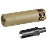 【 5KU 製 】VFC/KSC/KWA MP7シリーズ専用 SUREFIRE SOCOM46-MINI サプレッサー ＆ 12mm正ネジ フラッシュハイダー レプリカセット アルミ＆スチール