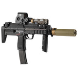 【 5KU 製 】VFC/KSC/KWA MP7シリーズ専用 SUREFIRE SOCOM46-MINI サプレッサー ＆ 12mm正ネジ フラッシュハイダー レプリカセット アルミ＆スチール