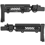 【 5KU 製 】GHK GBB AKM V2対応 Zenit PT-5 AKストック レプリカ 伸縮＆折り畳み可 可変チークパッド付 アルミ＆ラバー BK ブラック