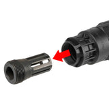 【 5KU 製 】 14mm 逆ネジ対応 SCI-SIX サイレンサー & フラッシュハイダー セット レプリカ ver.2 トレーサユニット内蔵可能 アルミ合金/スチール製
