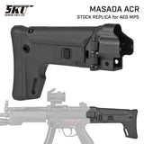 【 5KU 製 】 スタンダード電動ガン MP5シリーズ 対応 MASADA ACR スタイル ストック & MP5ストックアダプター セット 強化ポリマー アルミCNC 7ポジション / BK(ブラック)