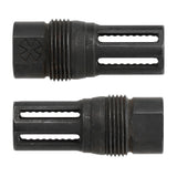 【 5KU 製 】14mm逆ネジ対応 NOVESKE PigPen フラッシュハイダー レプリカ (CGS SCI-SIX サイレンサー装着可) スチール製 刻印入り BK ブラック