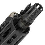 【 5KU 製 】14mm逆ネジ対応 NOVESKE PigPen フラッシュハイダー レプリカ (CGS SCI-SIX サイレンサー装着可) スチール製 刻印入り BK ブラック