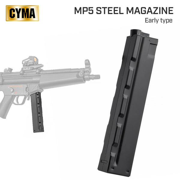 CYMA 製 】東京マルイ 電動ガン MP5シリーズ 対応 120連 スチールマガジン 初期型 (Earlyタイプ) スプリング給弾式 –  エアガン市場 本店