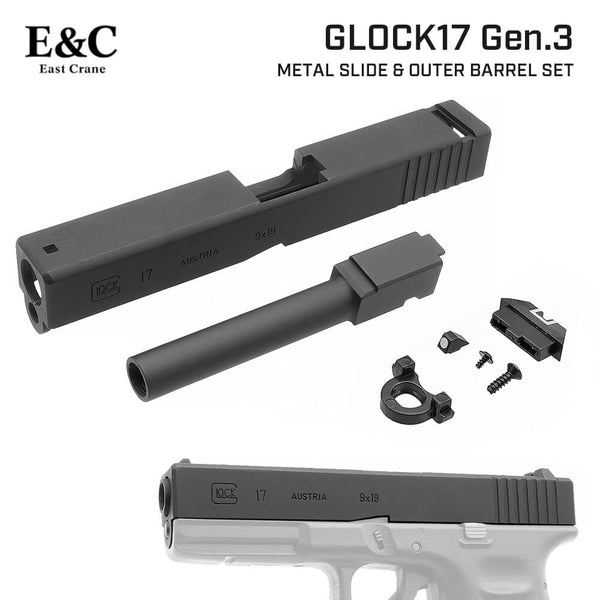 E&C 製 】GBB グロック17 対応 アルミ メタルスライド & アウターバレル セット – エアガン市場 本店