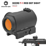 [ゼロイン不安定 アウトレット激安]【 Evolution Gear製 】 Micro T-1 ドットサイト本体 ＆ Lowマウント レプリカ セット 実銃対応 6068アルミニウム合金製