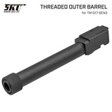 【 5KU 製 】 東京マルイ グロック17 Gen3/G18C対応 メタルアウターバレル 軽量アルミ製 14mm逆ネジ搭載 刻印入り / BK (ブラック) [ GB-429-BK ]