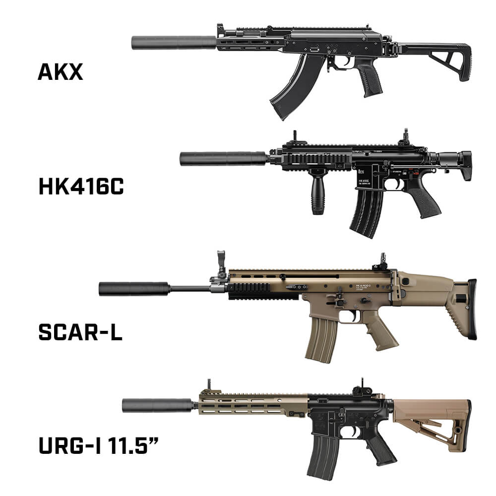 エアガン サイレンサー 14mm 逆ネジ M4 スカー AK HK416 ハンドガン ロング ショート アルミ