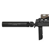 【 Angry Gun 製 】東京マルイ MP7 シリーズ対応 SD サプレッサー サイレンサー ＆ 専用フラッシュハイダー セット リアルマーキング入り 特殊部隊仕様 BK ブラック