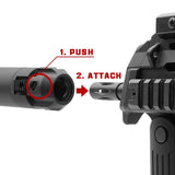 【 Angry Gun 製 】東京マルイ MP7 シリーズ対応 SD サプレッサー サイレンサー ＆ 専用フラッシュハイダー セット リアルマーキング入り 特殊部隊仕様 BK ブラック