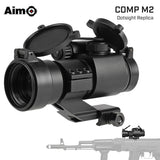 【 AIM-O 製 】COMP M2 ドットサイト レプリカ レッド/グリーンレティクル搭載 ミラーレンズ (ハイ/ローマウント選択可)