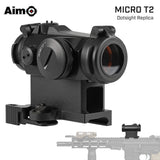 【 AIM-O 製 】Micro T2 ドットサイト レプリカ LaRueタイプ LT660 QDハイマウントレプリカ搭載 アルミ合金製