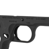 【 ARMY FORCE 製 】 GBB ガバメント シリーズ対応 M1911A1 メタルフレーム CO2形状 リアル刻印入り BK ブラック / ARMY-089BK
