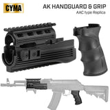 【 CYMA 製 】電動ガン AKシリーズ対応 CAAタイプ 20mmレールハンドガード ＆ ピストルグリップ VFC系規格 ポリマー樹脂製 アッパー/ロアー BK ブラック