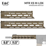 【 E&C 製 】M4 シリーズ対応 DD MFR XS M-LOK ハンドガード レプリカ ( 9.0 / 11.5 インチ 選択可）アルミ合金製 セラミックコーティング仕上