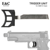 【 E&C 製 】GBB ハイキャパシリーズ対応 トリガー＆トリガーバー セット 亜鉛合金/アルミ製 純正形状 アップグレードパーツ BK ブラック