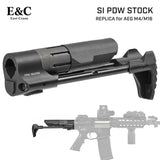 【 E&C 製 】電動ガン M4 / M16 シリーズ対応 Strike Industries PDW ストック レプリカ 複合素材 (スチール/アルミ/樹脂/ゴム) / BK ブラック