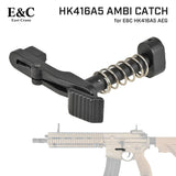 【 E&C 製 】 E&C 電動ガン HK416A5 対応 アンビマガジンキャッチ マガジンリリース 亜鉛合金製 / BK ブラック
