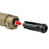 【 E&C 製 】14mm 逆ネジ対応 SUREFIRE WARDEN ブラストディフューザー & フラッシュハイダー セット レプリカ アルミ合金製