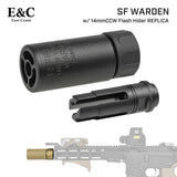 【 E&C 製 】14mm 逆ネジ対応 SUREFIRE WARDEN ブラストディフューザー & フラッシュハイダー セット レプリカ アルミ合金製