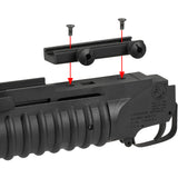 ★COLT正式ライセンス版★【 E&C 製 】M203A1スタイル グレネードランチャー 9インチ 40mmガスカート/モスカート対応 アダプター3種付き (20mmレール/M4アウターバレル直付け)