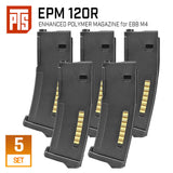 ★5本セット★【 PTS製 】 次世代電動ガン M4シリーズ共通 EPM ポリマーマガジン 120連/30連 切替式 リアルカウント対応 [ PT152450307 / PT152450313]