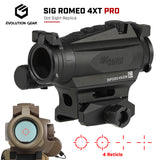 【 Evolution Gear 製 】 SIG SAUER ROMEO 4XT Pro ドットサイト レプリカ (レティクル4種 切り替え可能) 6068アルミ合金 ハードアナダイズド/セラミックコート仕上げ