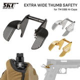 【 5KU 製 】 東京マルイ GBB ハイキャパ 対応 サムセーフティ エクストラワイド CNCステンレススチール製 全3色 ( ブラック / ゴールド / シルバー )