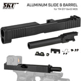 【 5KU 製 】 東京マルイ G17 Gen5 MOS 対応 メタルスライド & アウターバレル セット アルミCNC アナダイズド仕上げ 蓄光サイト付き