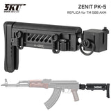 【 5KU 製 】東京マルイ GBB AKM対応 Zenit PT-5 AKストック レプリカ 伸縮＆折り畳み可 可変チークパッド付 アルミ＆ラバー BK ブラック